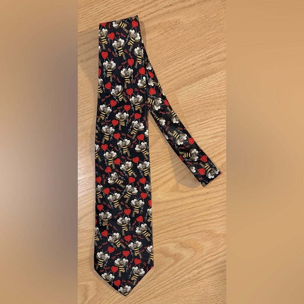 Vintage Bee Mine Teddy Bear Necktie Gift Valentines Christmas Proposal Heart 58”